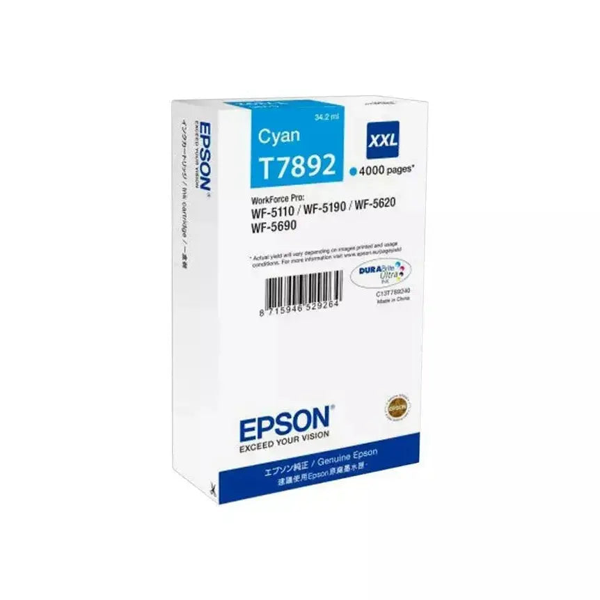Epson T7892 Cyan – Cartouche d’encre XXL (C13T789240) EpsonMaroc | Connecto.ma